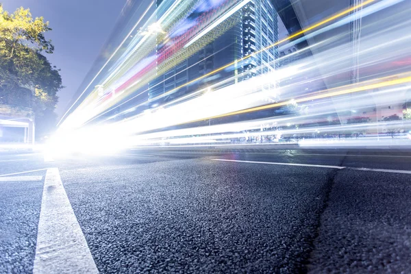 Guangzhou city, road light trails — Stock Photo, Image