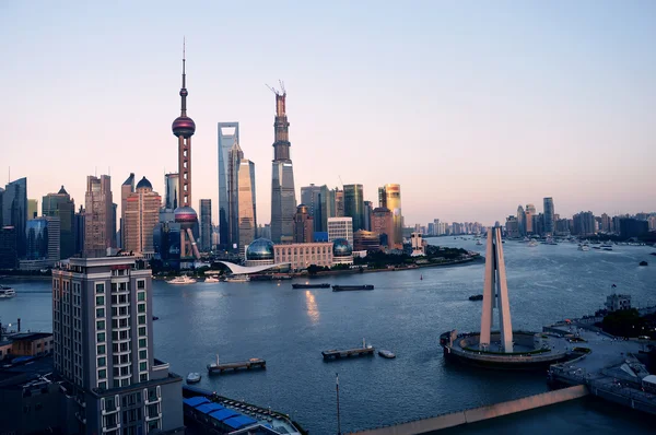 Evening, Shanghai Pudong skyline — Stock Photo, Image