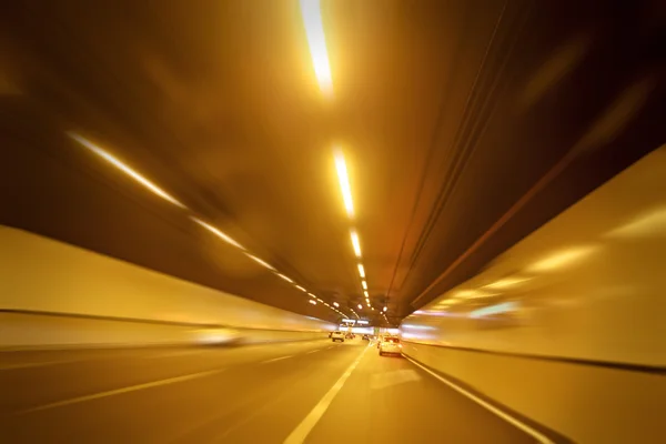 The tunnel driving the car — Stock Photo, Image
