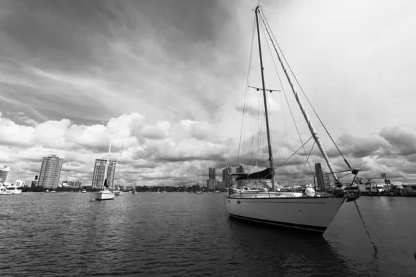 Gold Coast coastline, yacht — Stock Photo, Image