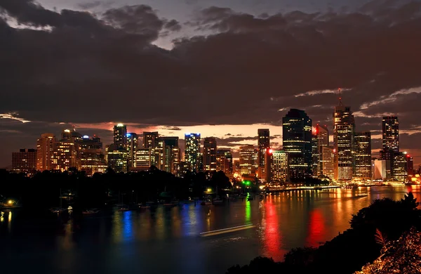 Miasto Brisbane, noc — Zdjęcie stockowe