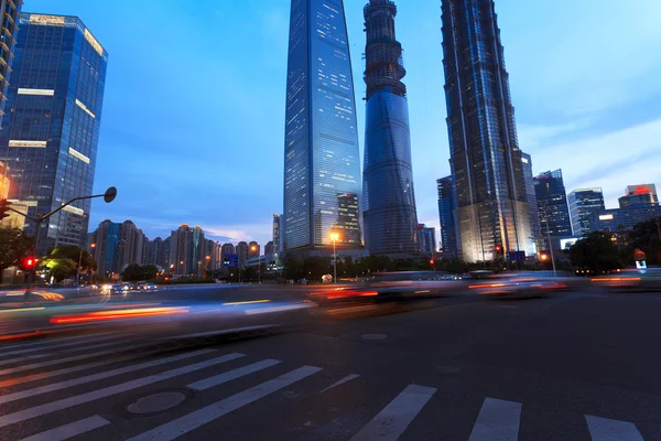 Šanghaj městské auto světlé stezky — Stock fotografie