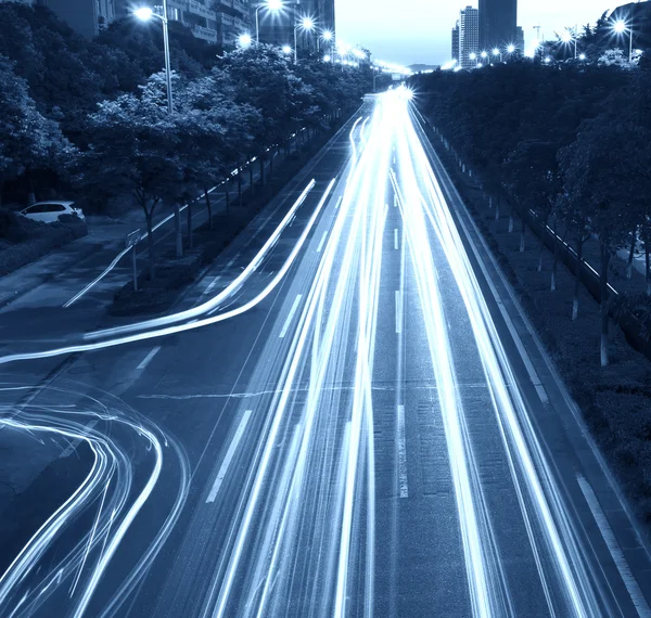 Trilhas de luz de estrada China — Fotografia de Stock