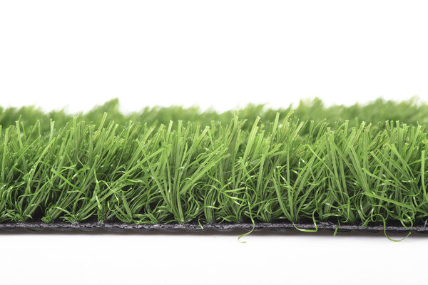 Plastic lawn on a white background