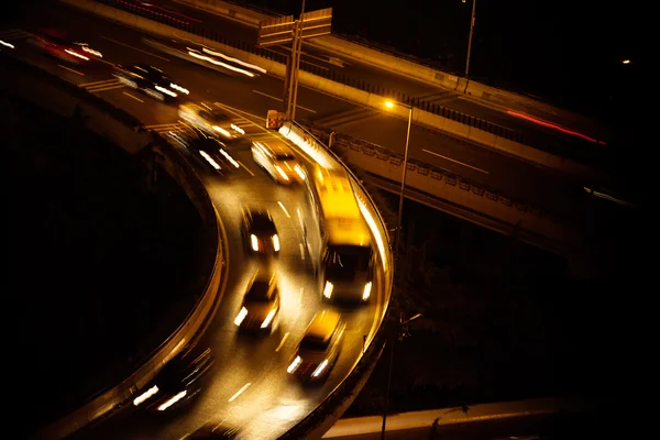 Viaduct night in Shanghai — Stock Photo, Image