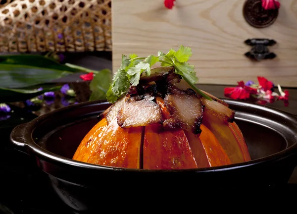 Chinese food and meat pumpkin — Stock Photo, Image