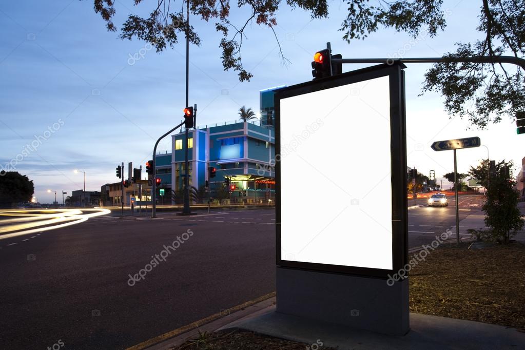 City advertising light boxes