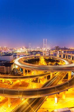Shanghai Nanpu köprü gece 