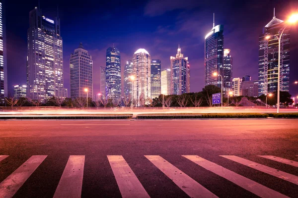 Shanghai pudong città notte — Foto Stock