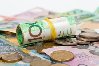 Avustralya Doları banknot beyaz arka plan üzerinde