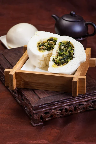 Kinesisk mat, ångad bullar — Stockfoto