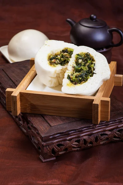 Comida chinesa, pão cozido no vapor — Fotografia de Stock