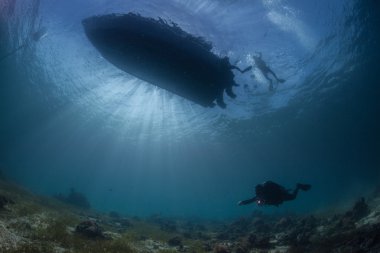 Underwater scuba scape clipart