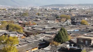 Lijiang 'ın eski şehri Yunnan, Çin' in en iyi manzarası.. 