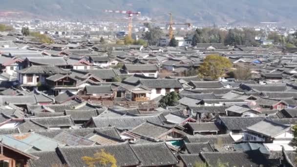 Top view της παλιάς πόλης Lijiang, Yunnan, Κίνα. — Αρχείο Βίντεο