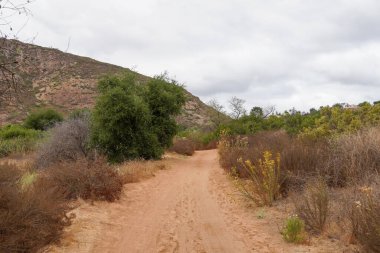 Doğu San Diego 'da, Hodges Gölü ve Bernardo Dağı' nda yürüyüş yolu.
