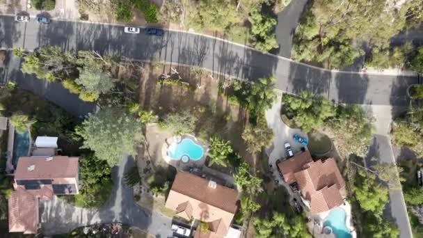 Vista aérea de la mansión rica en East Canyon Área de Escondido — Vídeos de Stock