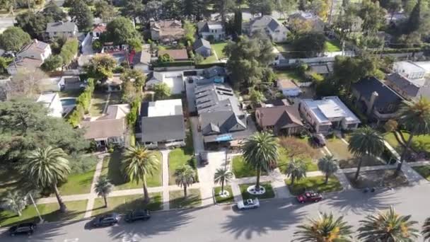 Aerial top view of Pasadena neighborhood in California — Stock Video