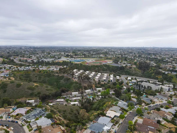 Aerial view of Balboa neighborhood with houses and residential condos in San Diego — Stock Photo, Image