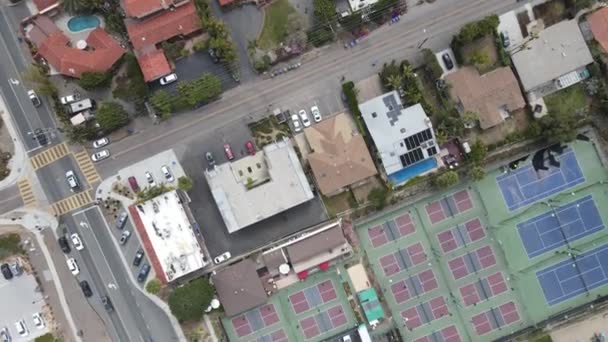 Flygfoto över Cardiff, gemenskap i den inkorporerade staden Encinitas i San Diego County — Stockvideo
