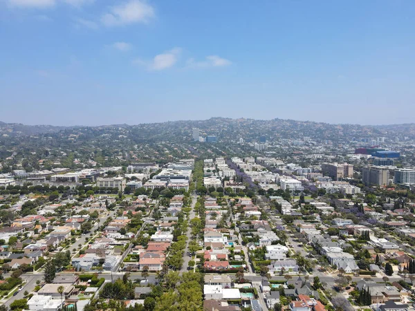 Aerial view of Beverly Hills, California, Los Angeles County. Home to many Hollywood stars.