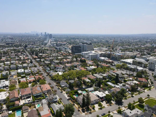 Aerial view of Beverly Hills, California, Los Angeles County. Home to many Hollywood stars.