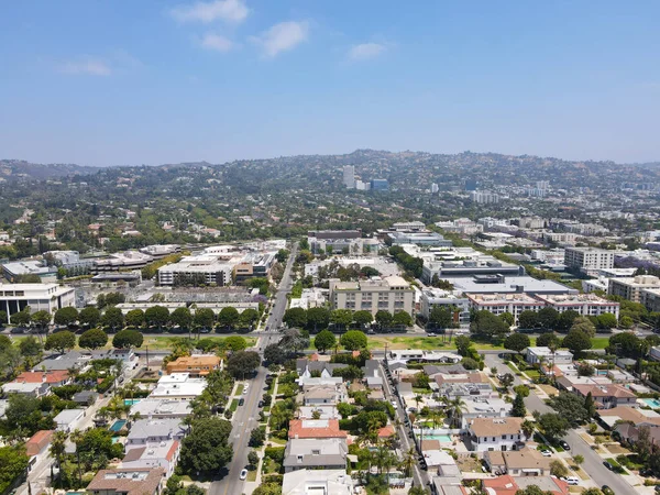 Vue aérienne de Beverly Hills, Californie, comté de Los Angeles. Accueil de nombreuses stars d'Hollywood. — Photo