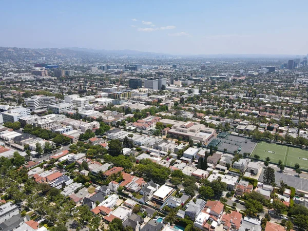 Aerial view of Beverly Hills, California, Los Angeles County. Home to many Hollywood stars. — Stock Photo, Image