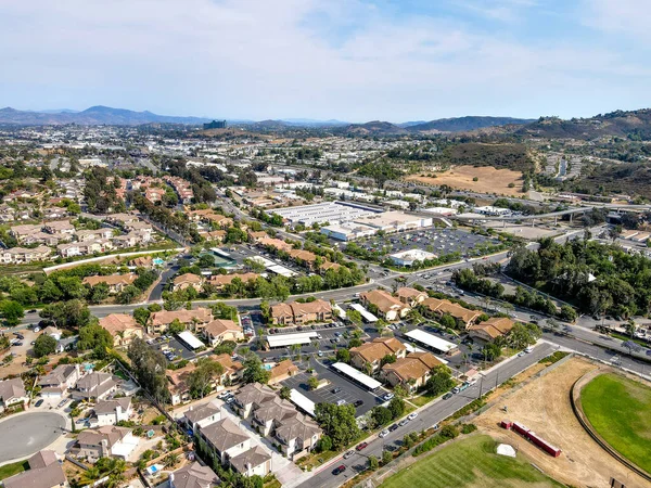Vista aérea do bairro de San Marcos com casas e rua — Fotografia de Stock