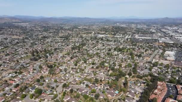 Widok z lotu ptaka dzielnicy San Marcos z domów i ulicy — Wideo stockowe