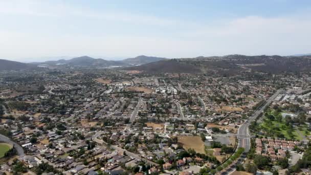 Vista aérea do bairro de San Marcos com casas e rua — Vídeo de Stock