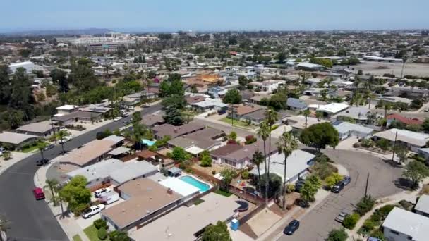 Aerial view of Mission City and Serra Mesa in San Diego County — Stock Video