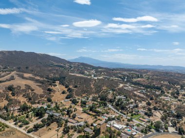 Aerial view of of house in Yucaipa city, in San Bernardino County, California, United States. High quality photo
