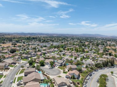 Aerial view of of house in Yucaipa city, in San Bernardino County, California, United States. High quality photo