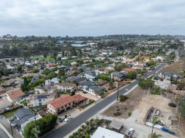 Aerial view of Wealthy Del Mar town in San Diego South California, USA.