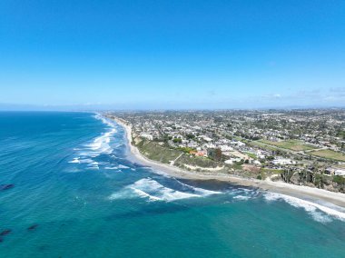 Aerial drone photo of Cardiff with nice house, West Coast of California, Encinitas, United States of America