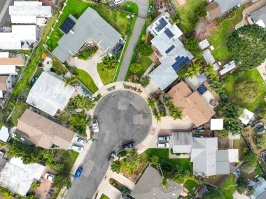 San Diego, Kaliforniya 'daki Oceanside kasabasındaki evlerin hava manzarası. ABD.