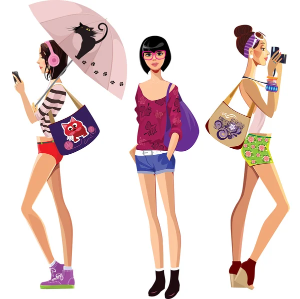 ᐈ Hipster Hairstyles Girls Stock Vectors Royalty Free Hipsters