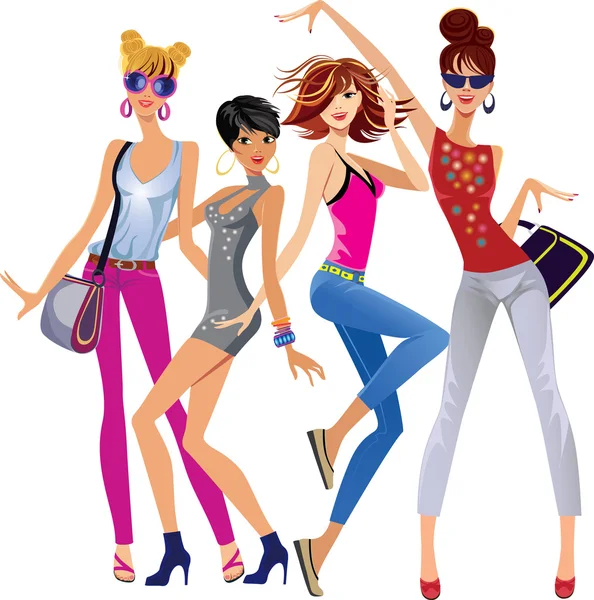 Fashion shopping girls with dress Stock Vector Image by ©filitova #45575169