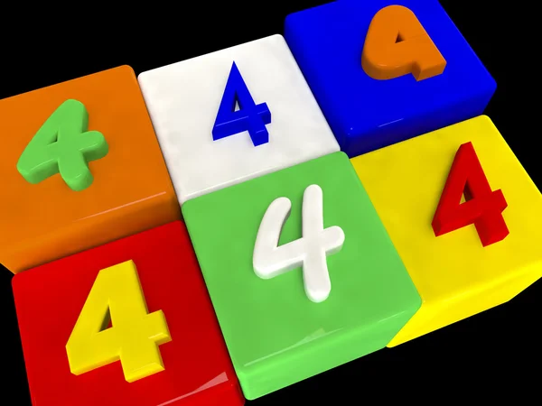 4 different numbers in perspective — Stock Photo, Image