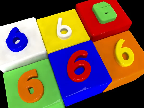 6 different numbers in perspective — Stock Photo, Image