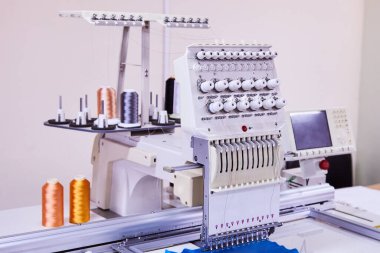 12 Needle Compact Embroidery Machine. Industrial Embroidery Equipment