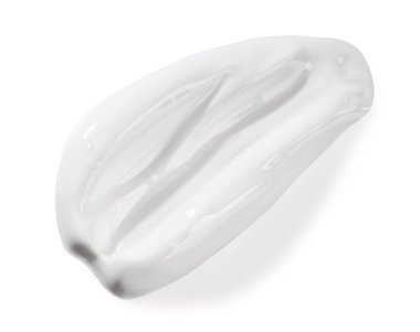 Beyaz kozmetik krem lekesi kırpma yolu ile beyaz bir arkaplanda izole.