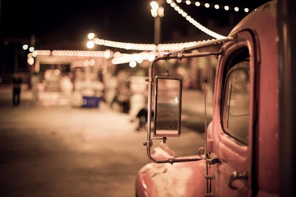 Retro truck on night street — Stock Photo, Image