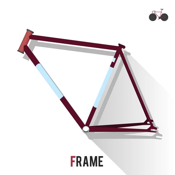 Fahrradrahmen mit festem Gang — Stockvektor