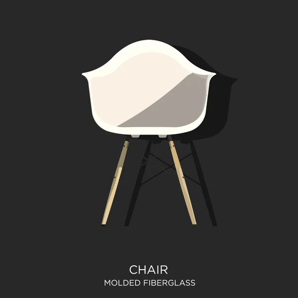Cadeira de fibra de vidro moldada — Vetor de Stock