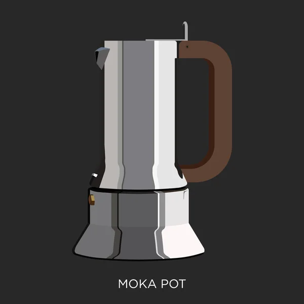 Cafeteira moka pote —  Vetores de Stock