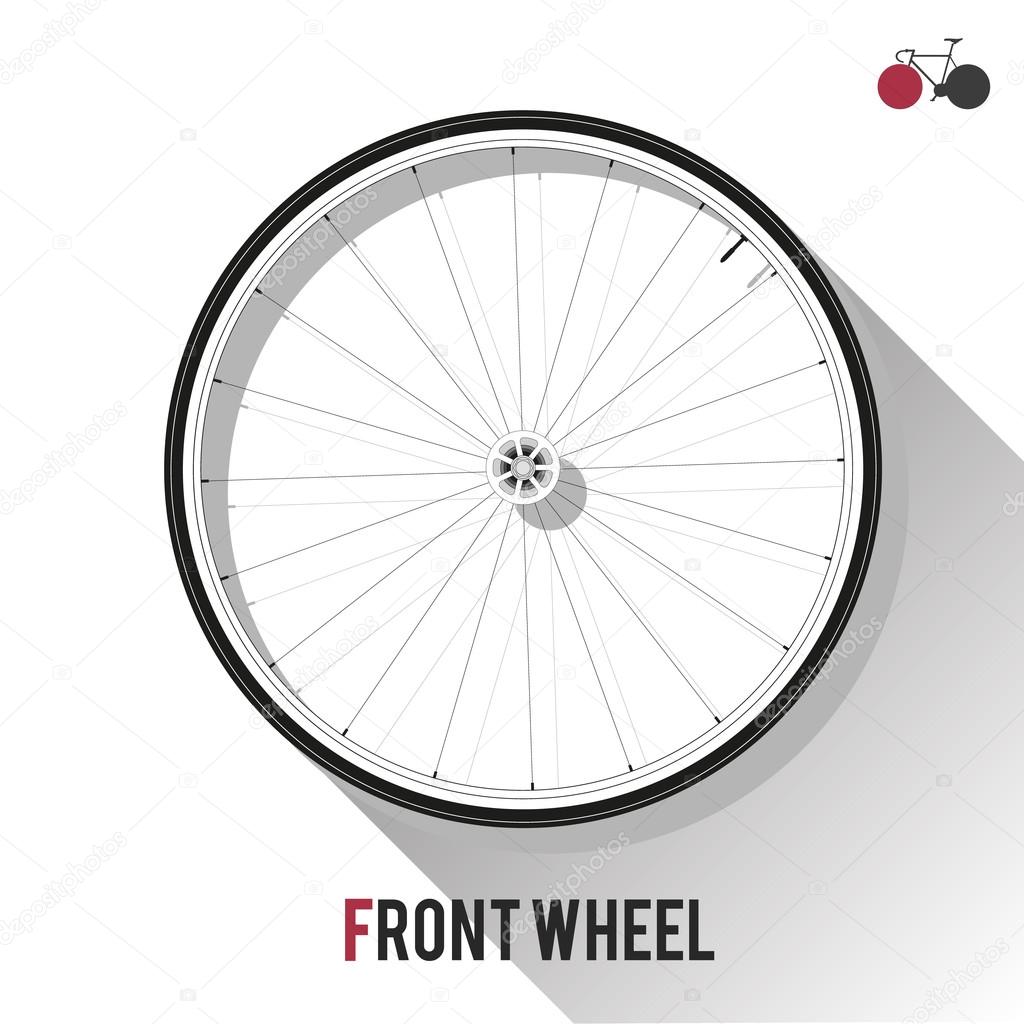 Front Wheel on White Background