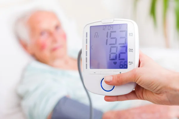 Digital Blood Pressure And Heart Rate Measuring — Stock Photo, Image