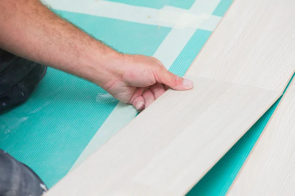 Laminate Flooring Technique — Stock Photo, Image